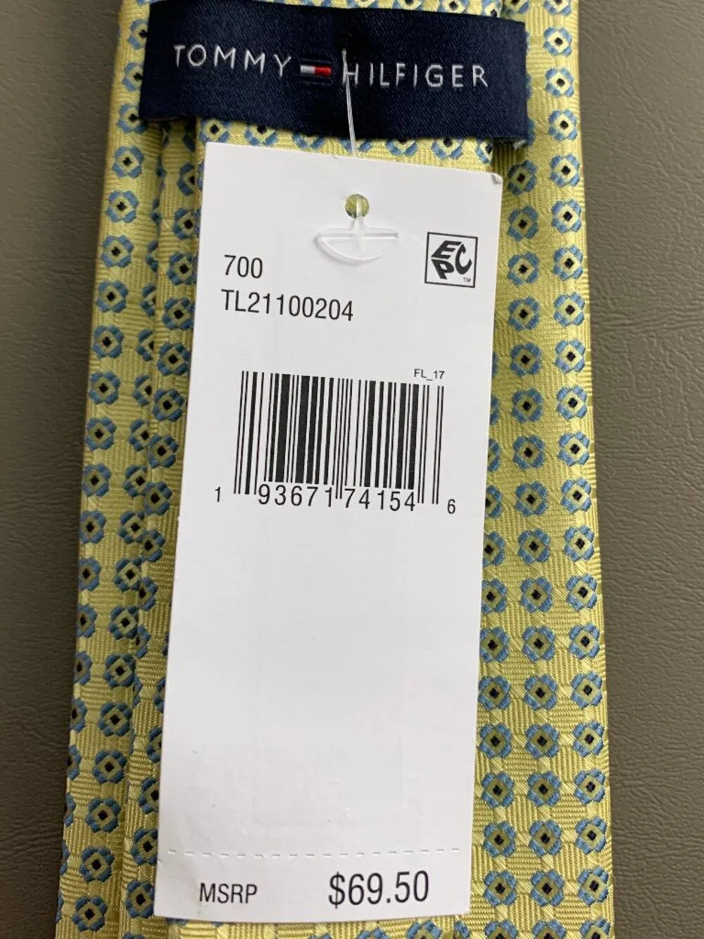 Tommy Hilfiger Men's 3'' Polyester Blend Neck Tie, Yellow Arvin Medallion Floral